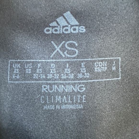 WOMEN'S ADIDAS RUNNING CLIMALITE 7/8 LEGGINGS SIZE  XS BLACK AND WHITE 3-STRIPES - Picture 11 of 16